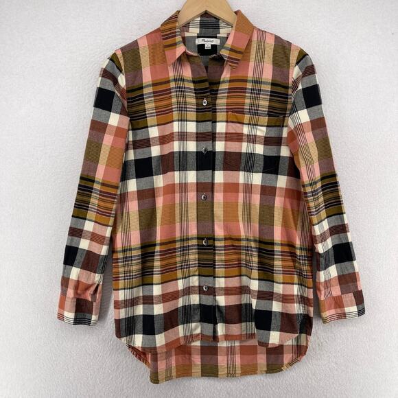 Madewell Tops - MADEWELL Shirt Women S Flannel Classic Ex-Boyfriend Seconda Plaid Button Up Pink